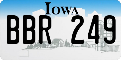 IA license plate BBR249