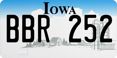 IA license plate BBR252