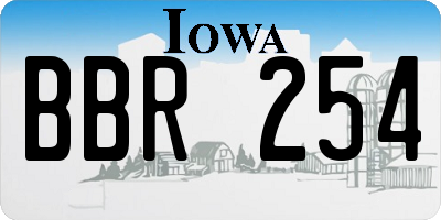 IA license plate BBR254