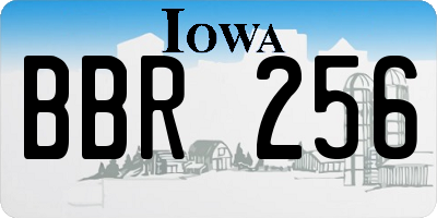 IA license plate BBR256