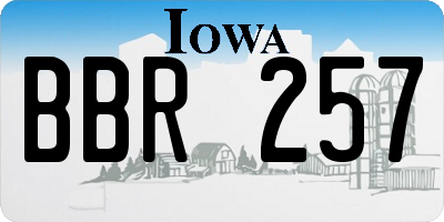 IA license plate BBR257
