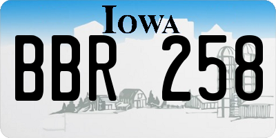 IA license plate BBR258