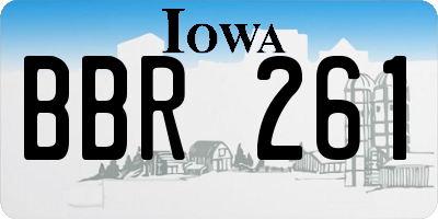 IA license plate BBR261
