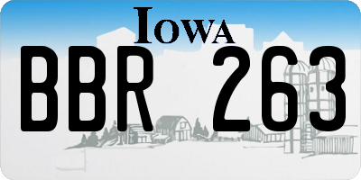 IA license plate BBR263