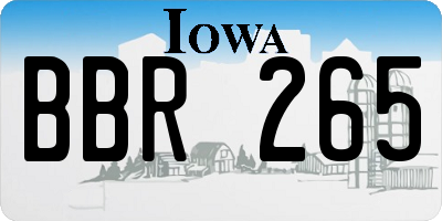 IA license plate BBR265
