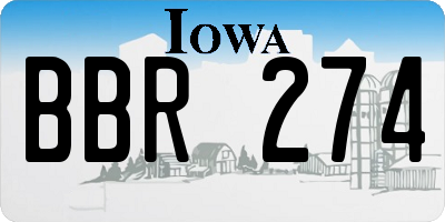 IA license plate BBR274
