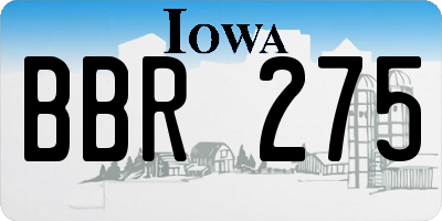IA license plate BBR275