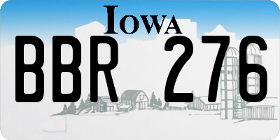 IA license plate BBR276