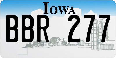 IA license plate BBR277