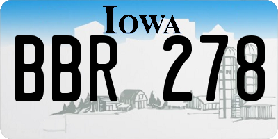 IA license plate BBR278