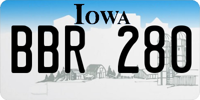 IA license plate BBR280