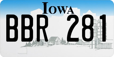 IA license plate BBR281