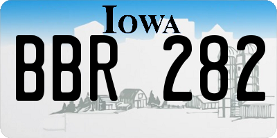 IA license plate BBR282