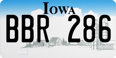 IA license plate BBR286