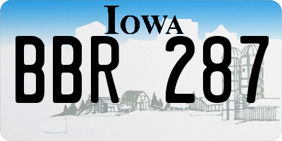 IA license plate BBR287