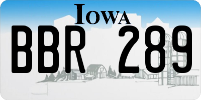 IA license plate BBR289