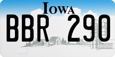 IA license plate BBR290