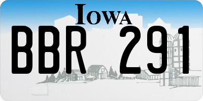 IA license plate BBR291