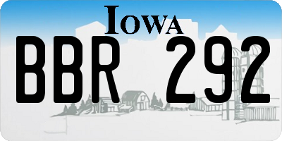 IA license plate BBR292
