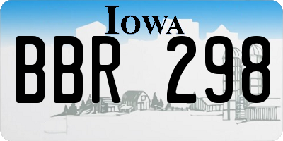 IA license plate BBR298