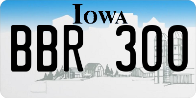 IA license plate BBR300