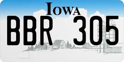 IA license plate BBR305