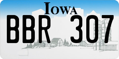 IA license plate BBR307