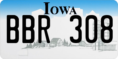 IA license plate BBR308