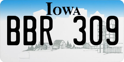 IA license plate BBR309