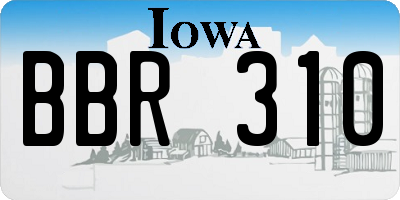 IA license plate BBR310