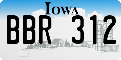 IA license plate BBR312