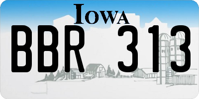 IA license plate BBR313