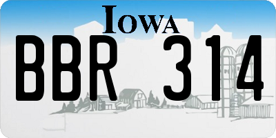 IA license plate BBR314