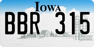 IA license plate BBR315