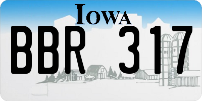 IA license plate BBR317