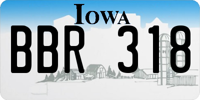 IA license plate BBR318
