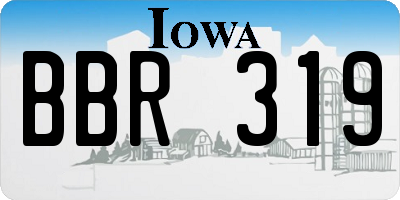 IA license plate BBR319