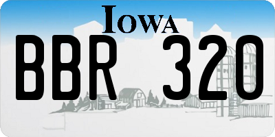 IA license plate BBR320