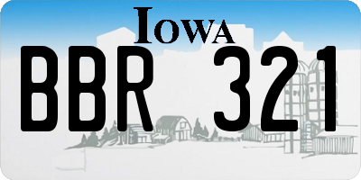 IA license plate BBR321