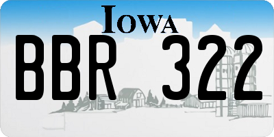 IA license plate BBR322