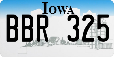 IA license plate BBR325