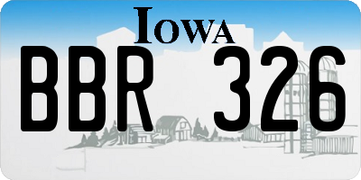 IA license plate BBR326