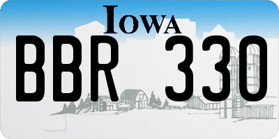 IA license plate BBR330
