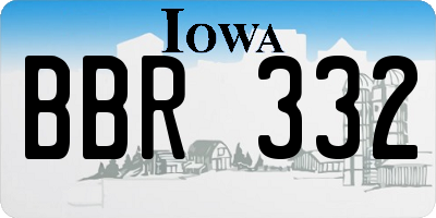 IA license plate BBR332