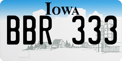 IA license plate BBR333