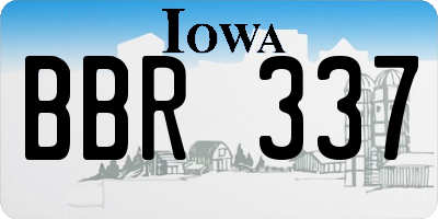 IA license plate BBR337
