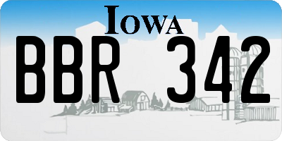 IA license plate BBR342