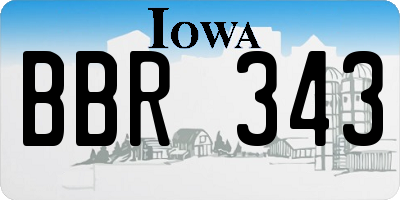 IA license plate BBR343