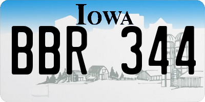 IA license plate BBR344