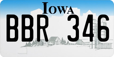 IA license plate BBR346